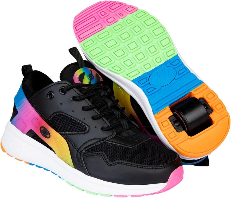 HEELYS Girl's Force (Little Kid/Big Kid/Adult) Black/Rainbow 13 Little Kid M - Image 1